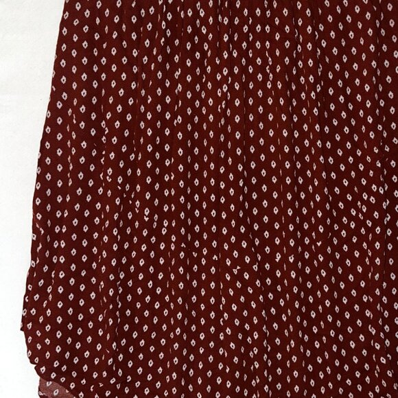H&M Women’s Size 12 Rust Brown Printed Tiered Skirt Smocked Waist -A158 - Picture 2 of 7